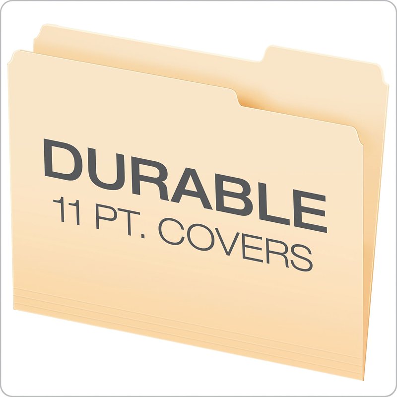 DoubleStuff Letter File Folders - Manila, 1/3 Cut, Pack of 50