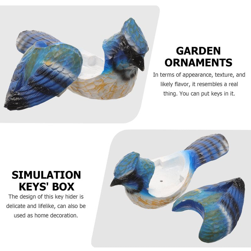 Outdoor Resin Key Hider Box with Bird Design for Secure Key Storage