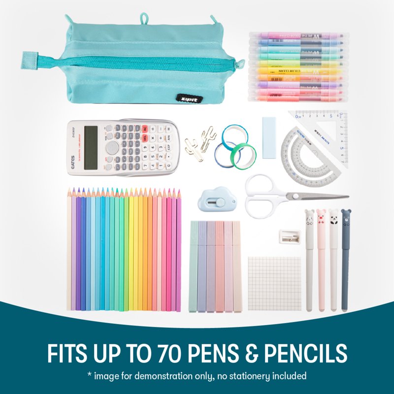 Large Storage Pencil Case and Makeup Bag - Kid Teen Adult Washable Polyester