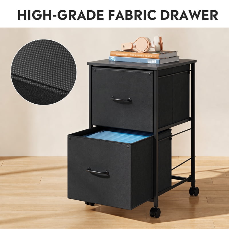 2-Drawer Mobile File Cabinet with Casters for Home Office Storage