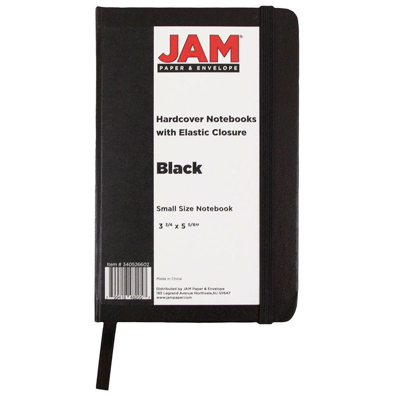 Small Hardcover Notebook with Elastic Band - Black, 3.75 x 5.63 inches, 100 Lined Sheets