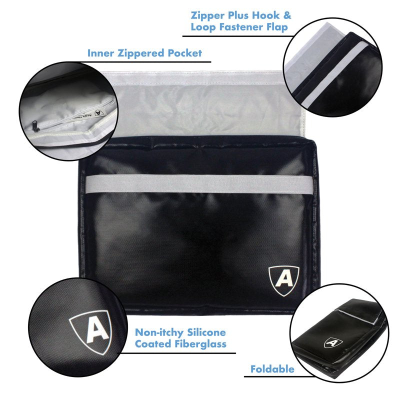 Fireproof Document Bag Waterproof & Fire Resistant 16x12 Inch