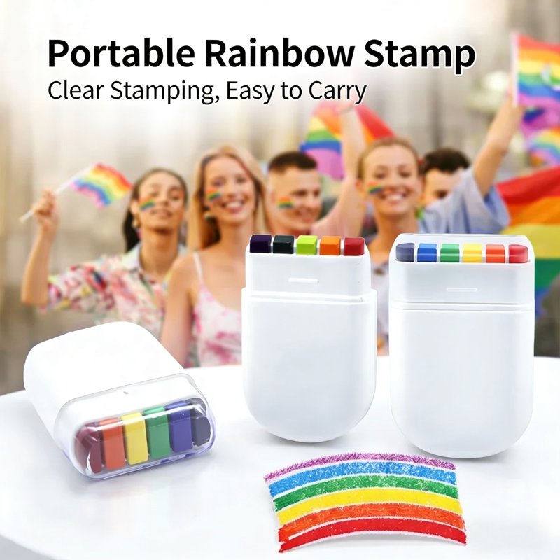 6-Color Rainbow Face Paint Stick - Vibrant Multi-Color Body Crayon for Sports & Festival Fans
