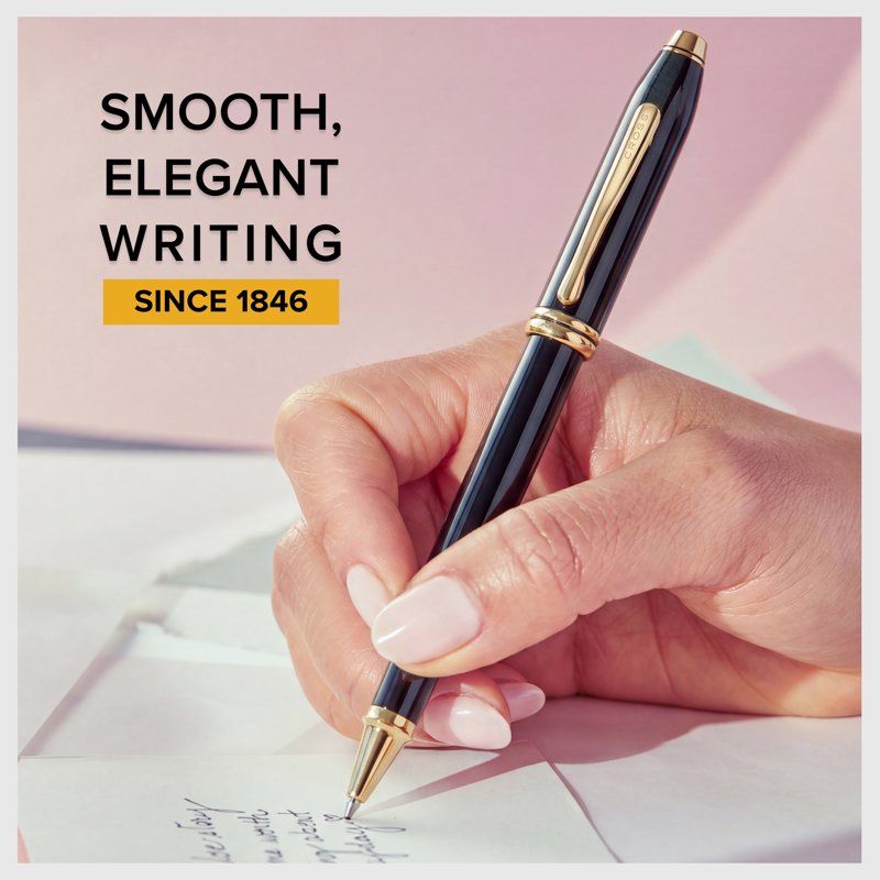 Classic Black Lacquer Rollerball Pen - Elegant Writing Instrument