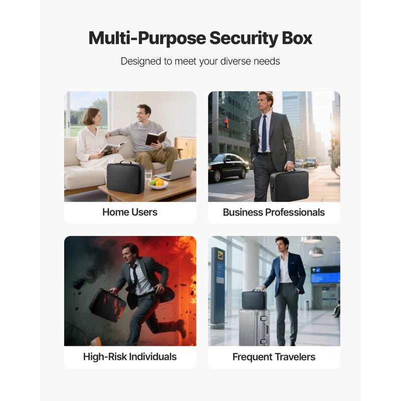 Fireproof Document Storage Box with Lock, Waterproof & Heat-Resistant, Portable Organizer