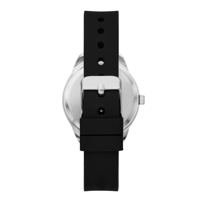 Silver Ladies' Watch with Silicone Strap, Easy Read Dial, 34mm Quartz