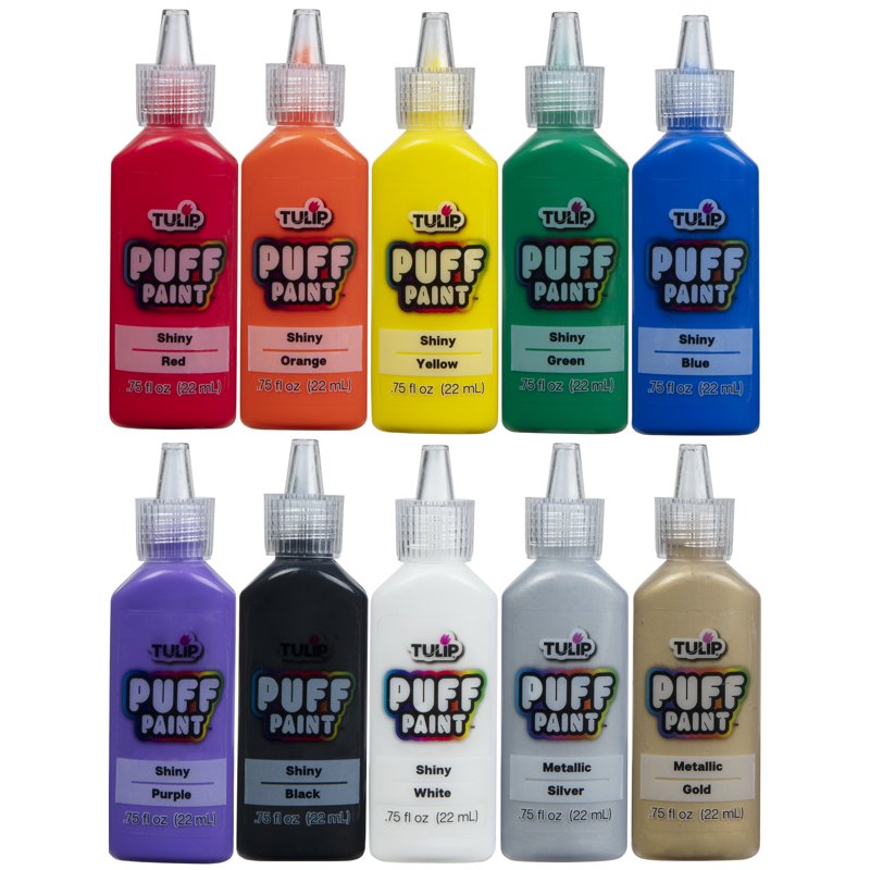 Multi-Surface Craft Paint Set - 10 Vibrant Colors for Fabric and Art Projects