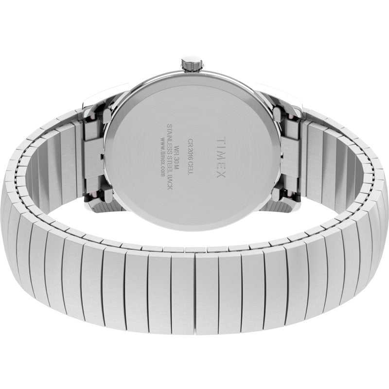 Timex Men's Silver Tone Expansion Band Watch - Silver and Black
