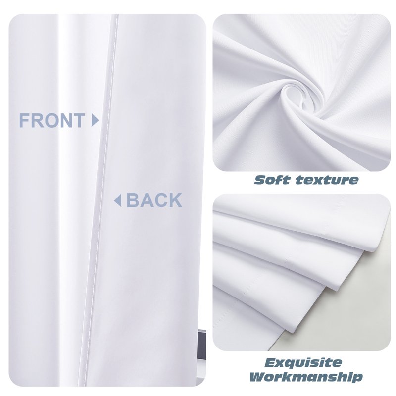 White Window Valance 14-Inch Length Kitchen & Bedroom Curtain, Rod Pocket Style