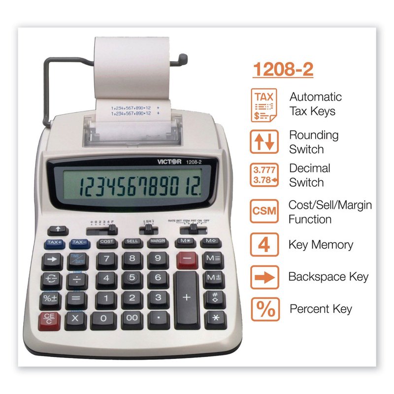 Two-Color Printing Calculator with Large LCD - Office & Home Use