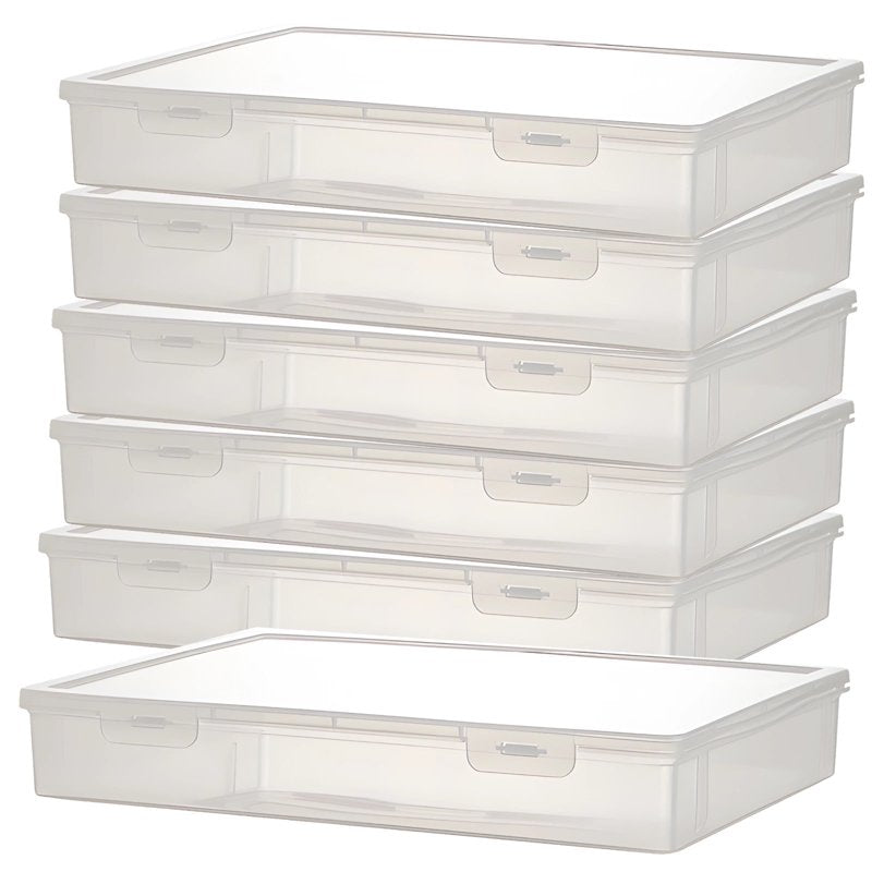 6-Pack Transparent Art & Craft Storage Boxes with Lids - Organize Beads, Stationery & Small Supplies