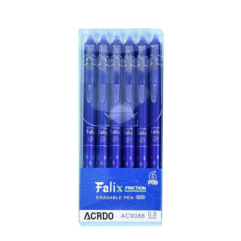 Erasable Gel Pens 6-Pack Retractable Smooth Writing and Mistake Erasing