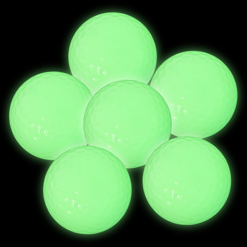 Glow in the Dark Golf Balls - 6 Pack Fluorescent Light Up Golf Balls for Night Play