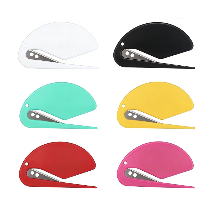 6 Pack Letter Openers with Stainless Steel Blades - Office Mail Envelope Slitter