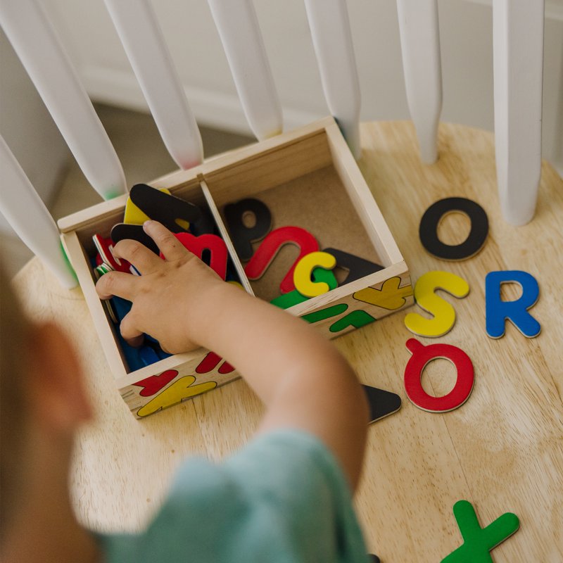 Magnetic Letters and Numbers Set for Kids - 89 Wooden Magnets Educational Toy
