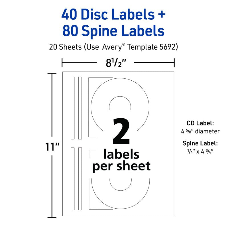 Printable CD Labels & Spine Labels Pack - Custom Media Organization