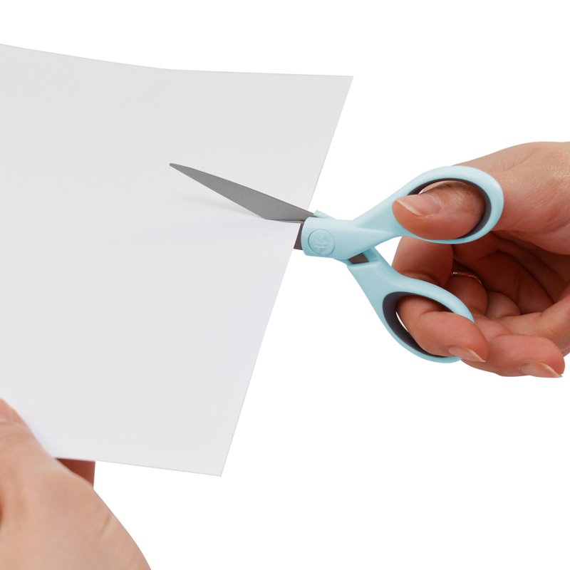 5-Inch Titanium Bonded Micro-Tip Crafting Scissors Light Blue - Durable Precision Cutting Tool