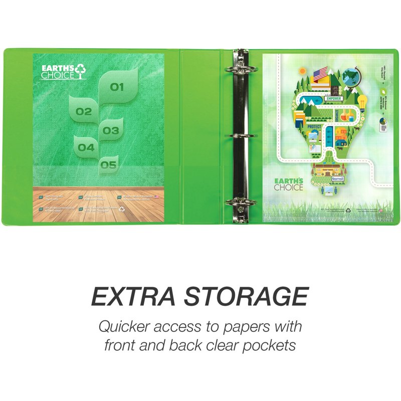 Plant-Based 2-Inch 3-Ring View Binder Set, 4 Pack - Samsill Earth’s Choice, Assorted Colors