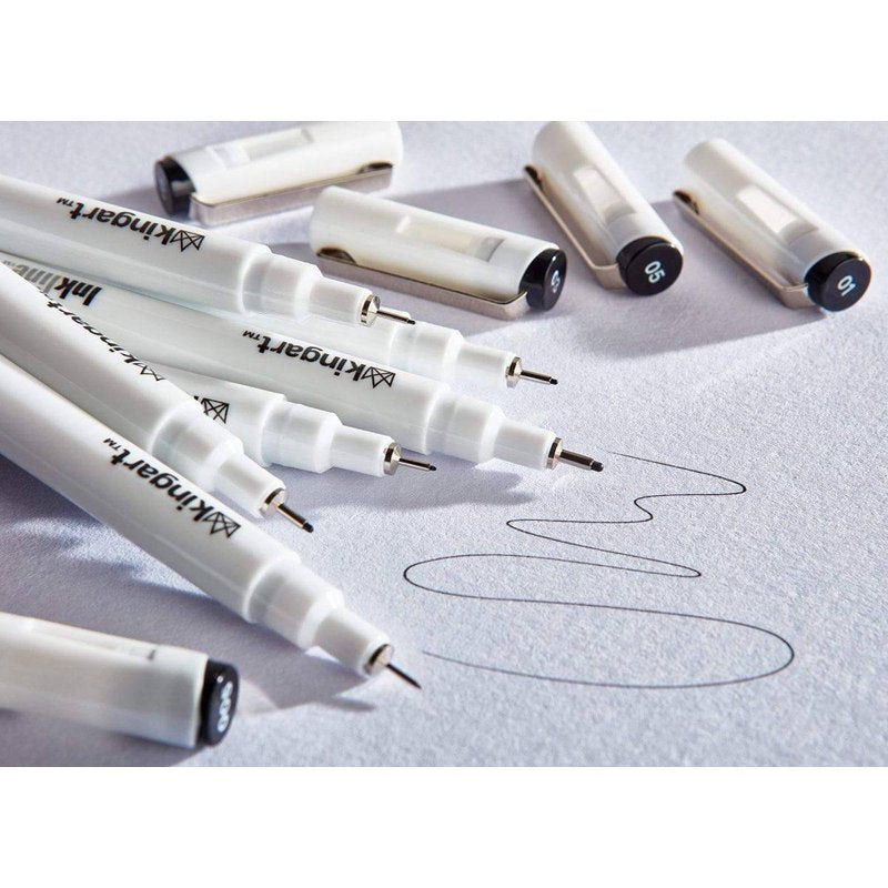 Fine Line Drawing Pen Set - 10 Black Ink Pens for Illustration & Sketching
