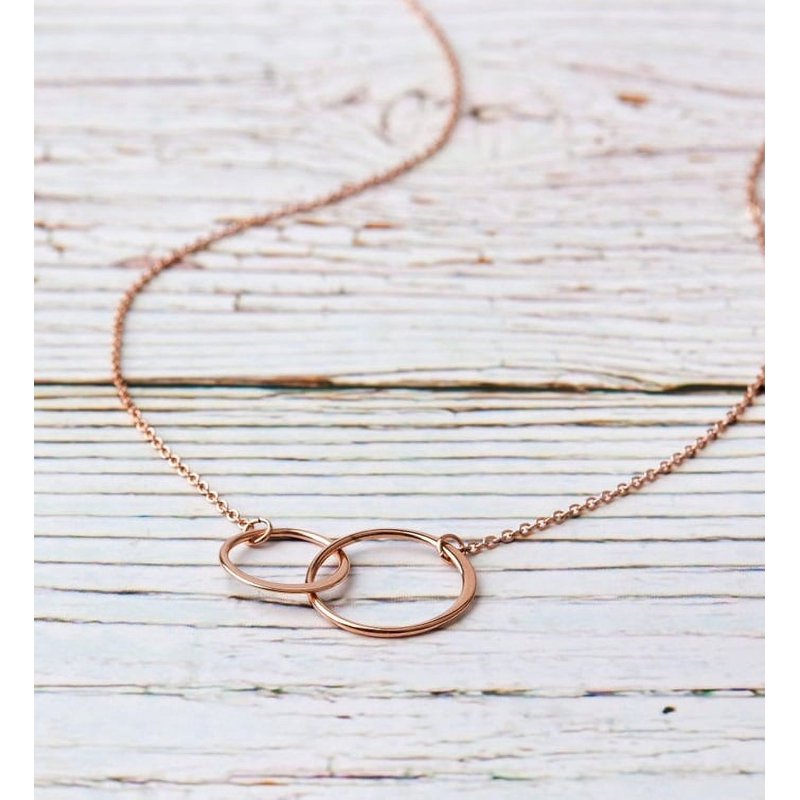 Lover Necklace Gift for Her with Infinity Double Ring Charm – Romantic Jewelry for Special Occasions
