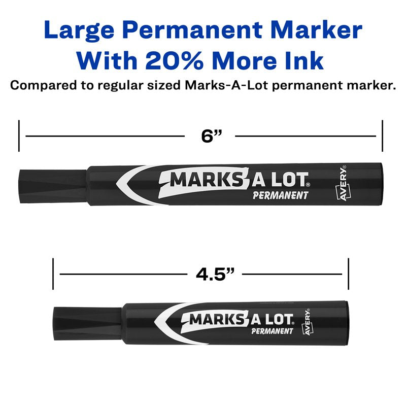 Permanent Markers with Chisel Tip - Black, 36 Pack