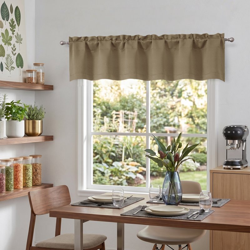 Blackout Window Valance for Living Room & Bedroom - Elegant Rod Pocket Design