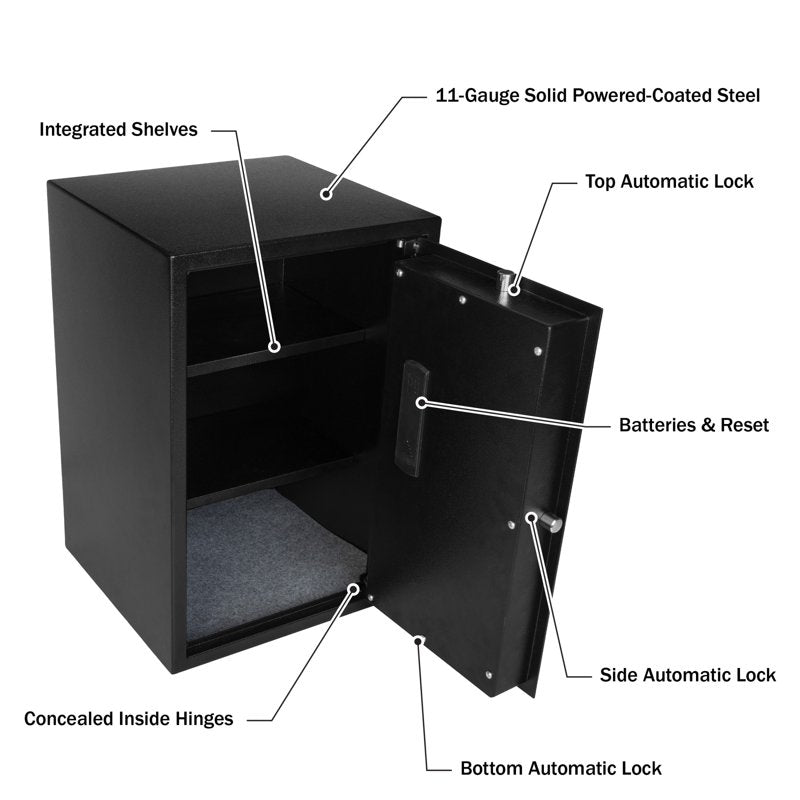 Digital Home Safe with Electronic Keypad Lock, Secure Steel Construction
