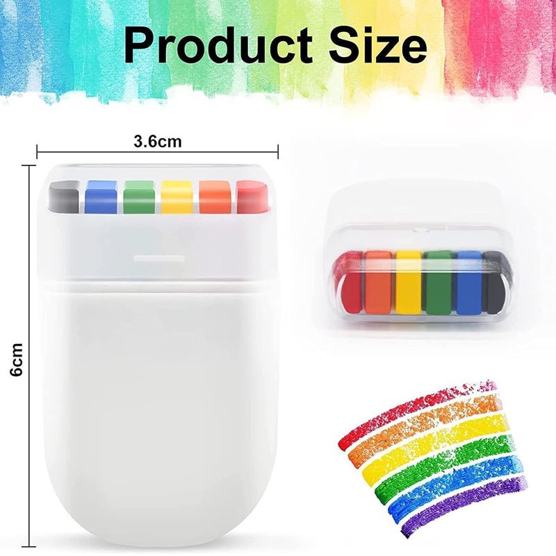 6-Color Rainbow Face Paint Stick - Vibrant Multi-Color Body Crayon for Sports & Festival Fans