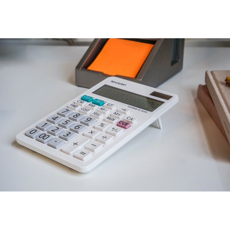 12-Digit Desktop Calculator with Kickstand, Solar Power & Memory - Office & Home