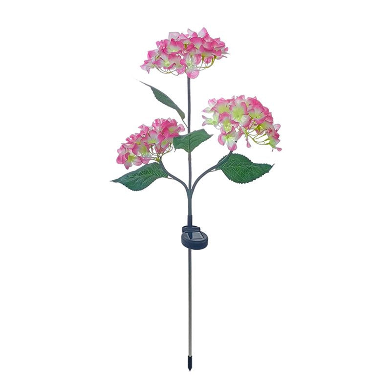Solar Garden Stake Lights Hydrangea Flower Design Outdoor LED Pathway Lights for Patio Lawn Yard Decor