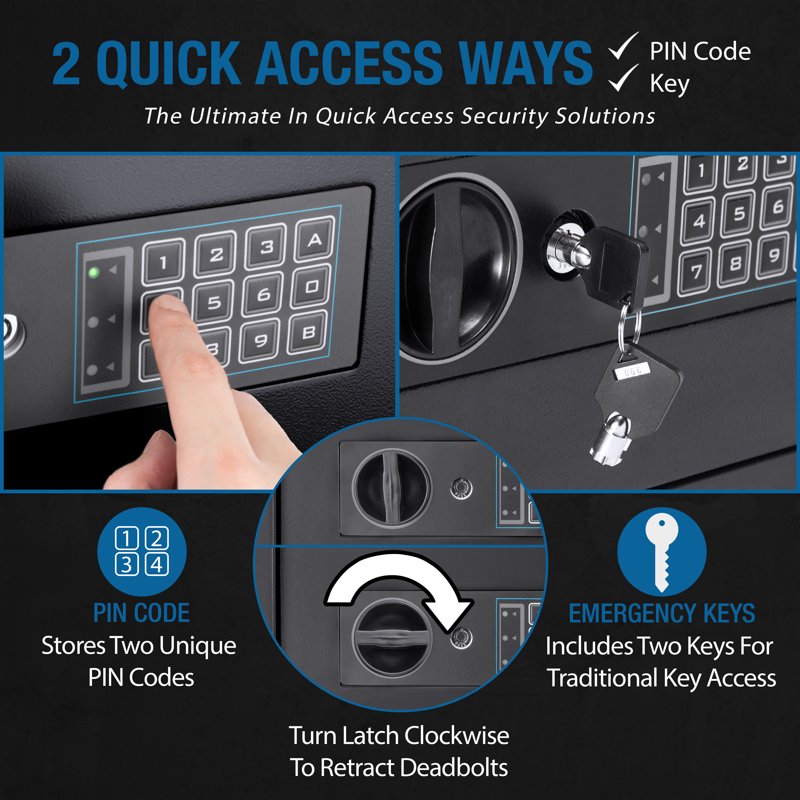Compact Keypad Depository Safe for Cash and Valuables Security