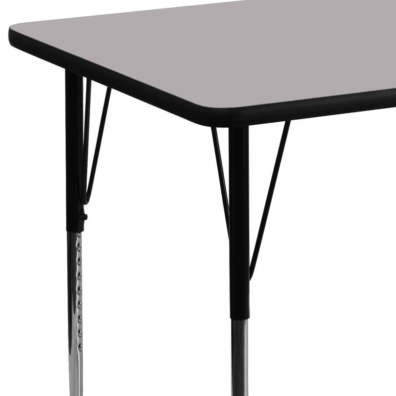 Rectangular Activity Table with Adjustable Legs - 30x48 Inches, Scratch & Warp Resistant Top