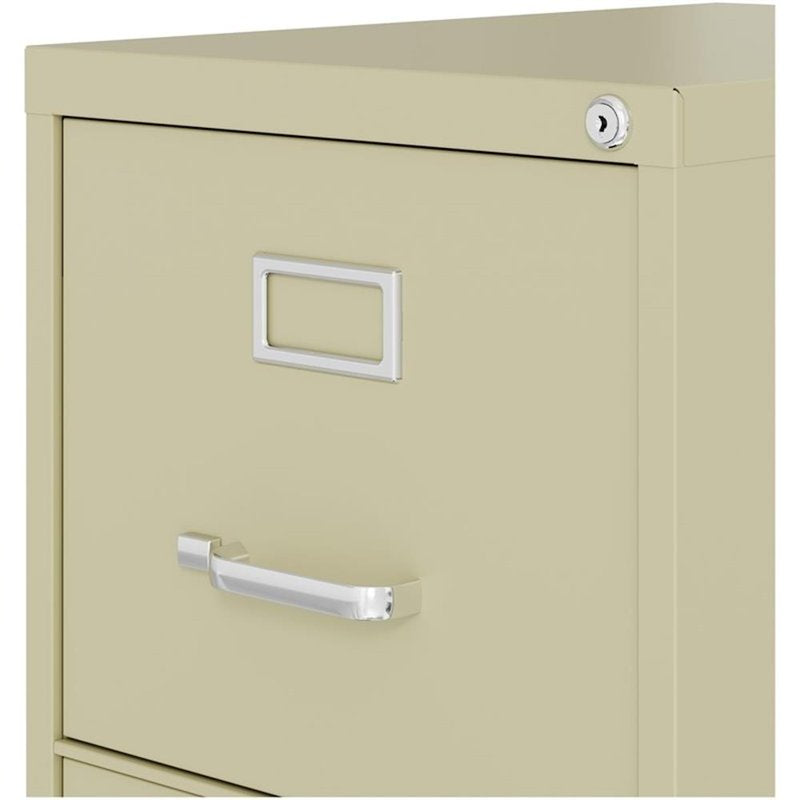 22-Inch Deep Letter File Cabinet with 4 Lockable Drawers - Beige