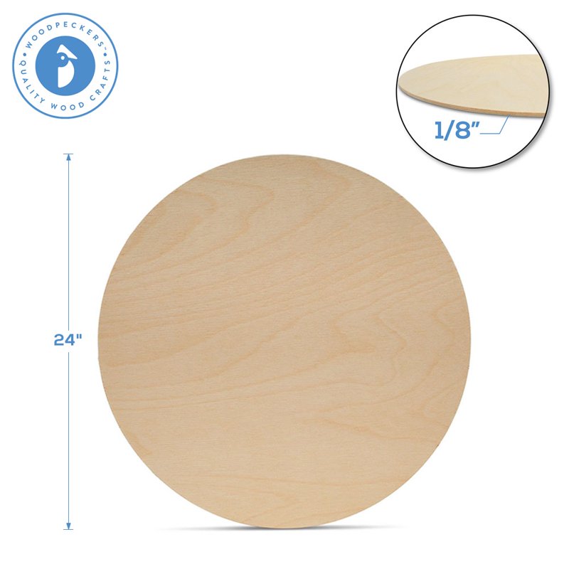 Unfinished Birch Wood Circles - Craft Shapes & Decor Bases, 24 Inch Diameter