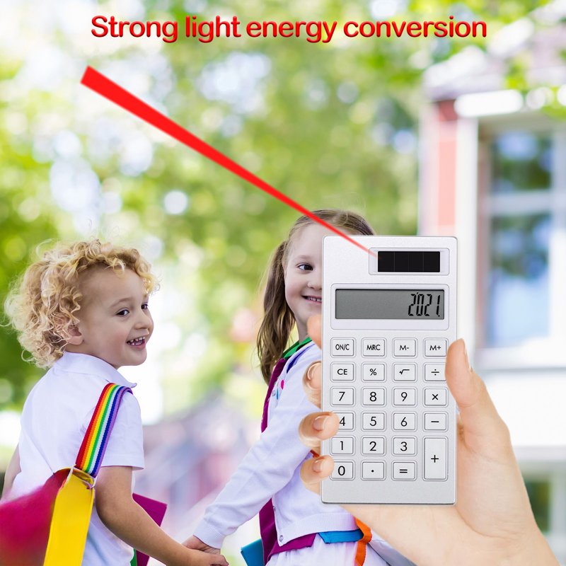 12-Digit Solar Calculator Portable Mini with Aluminum Alloy Body for Students & Professionals