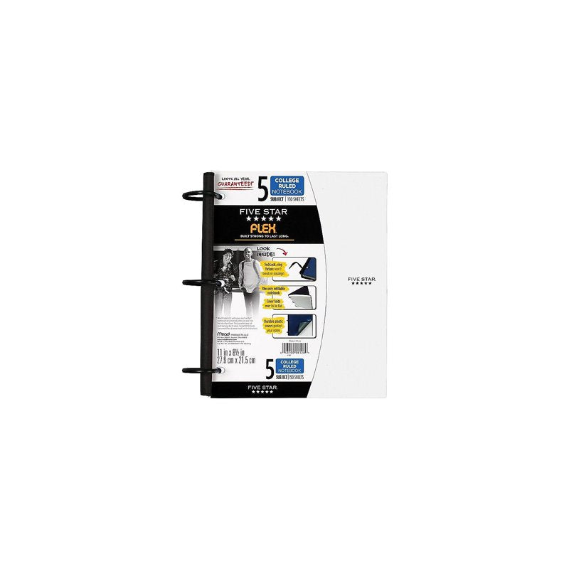 Five Star Refillable 5-Subject Notebook 8.5 x 11 - College Ruled, 150 Sheets