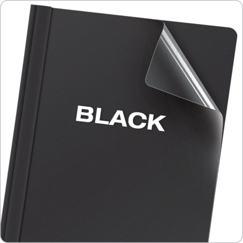 Oxford Clear Front Report Covers, Letter Size, Black, 25 Pack