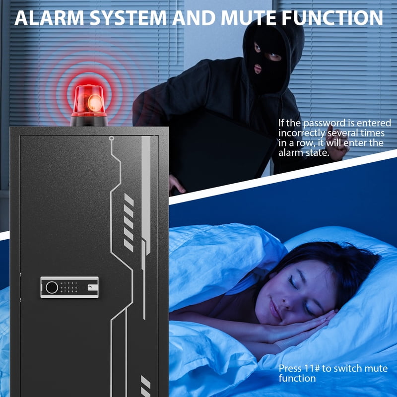 8-12 Rifle Gun Safe with Removable Shelf & Rifle Rack - Secure Storage Cabinet