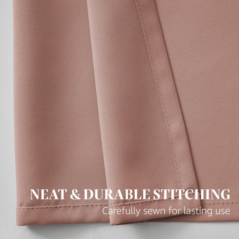 Room Darkening Curtain Set with 2 Panels - Thermal Insulated for Bedroom & Living Room