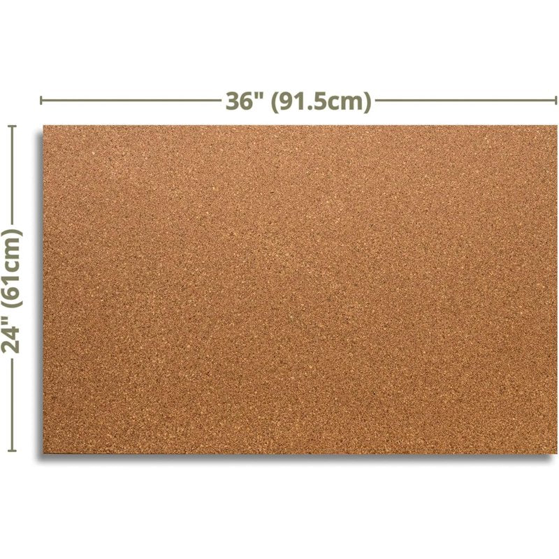 Premium Cork Sheet Bulletin Board for Wall Display - 24x36 Inches