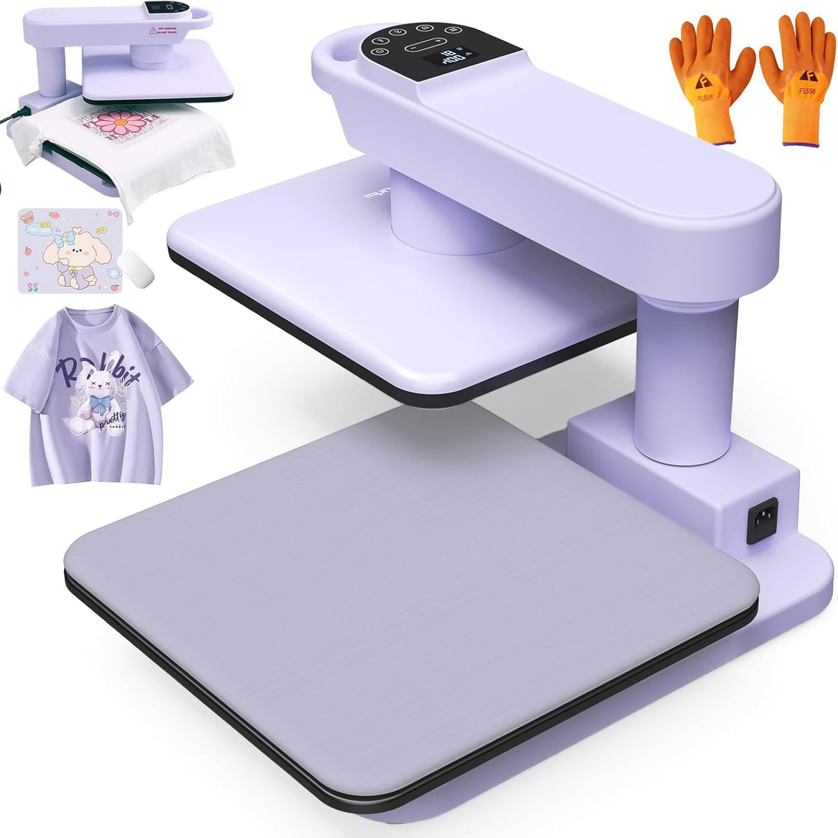 Automatic 15x15 Heat Press Machine with 360° Swing & High Workspace for Sublimation T-Shirts and Hoodies