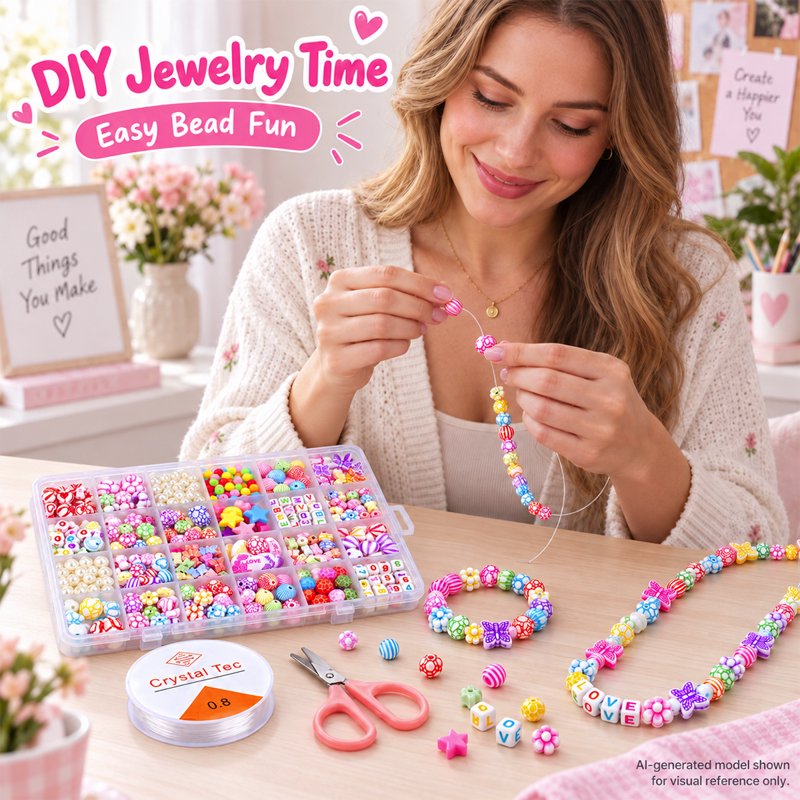 Rainbow Jewelry Making Kit for Bracelets, Necklaces & Accessories - DIY Craft Set