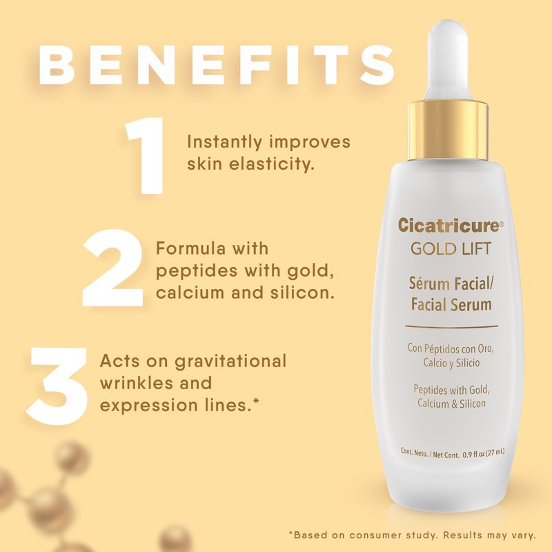 Anti-Aging Face Serum with Gold & Peptides for Firming & Hydration - 0.9 oz