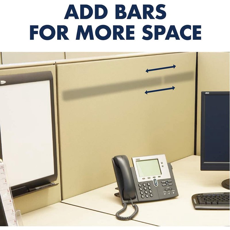 Bulletin Bar with Cork Surface and Aluminum Frame - Multiple Lengths
