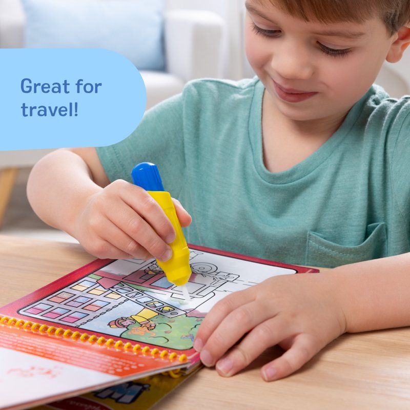Kids Water Drawing Activity Pad - Reusable Water Reveal Vehicle Scenes