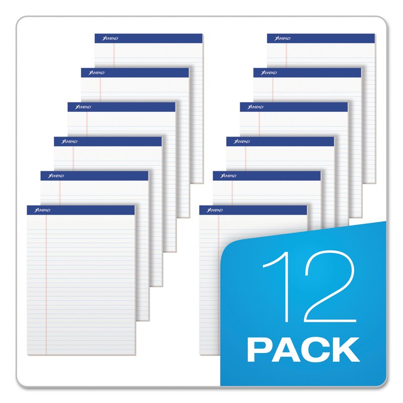 Legal Ruled Recycled Writing Pads - 50 Sheets, 12 Pack