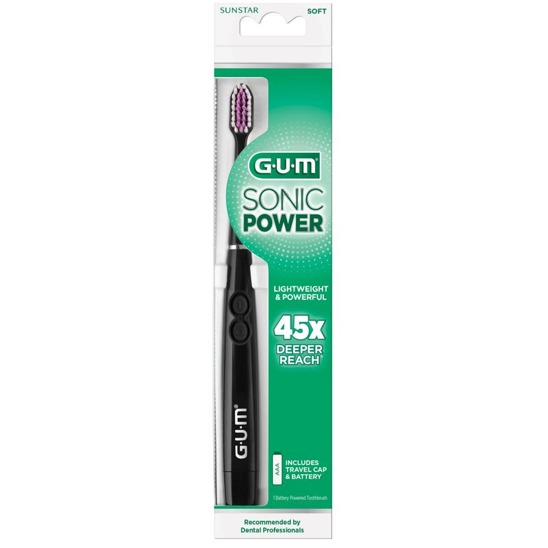 Sonic Battery-Powered Toothbrush for Gumline Cleaning, Tapered Bristle Head