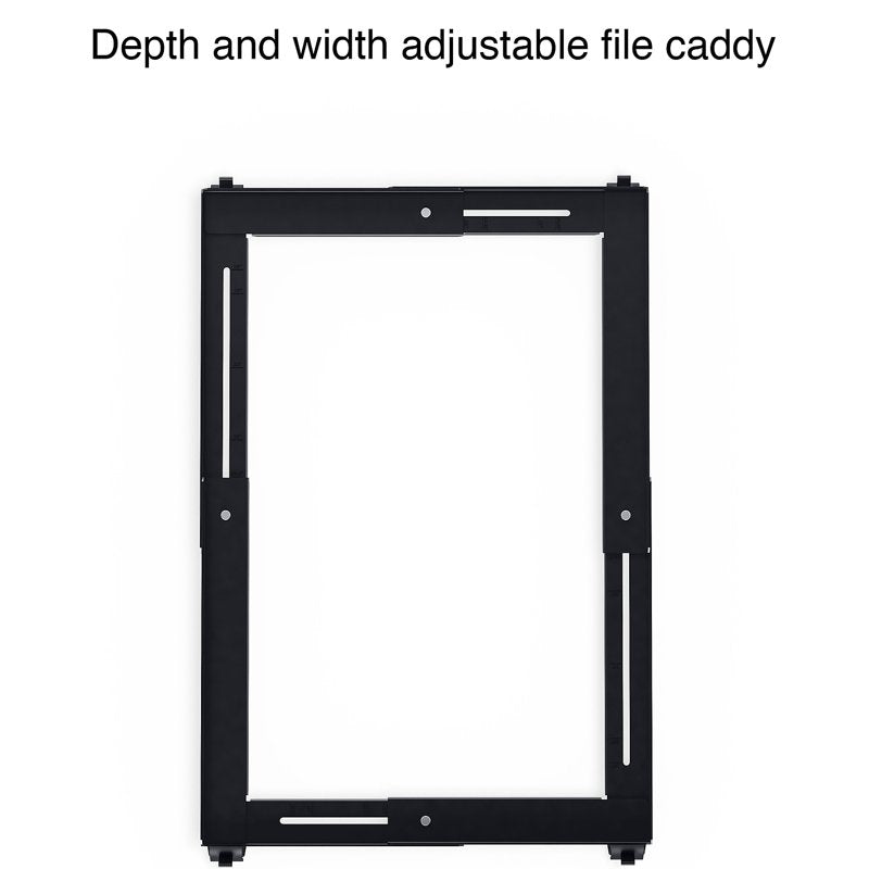Adjustable File Caddy for Letter and Legal Files - Black