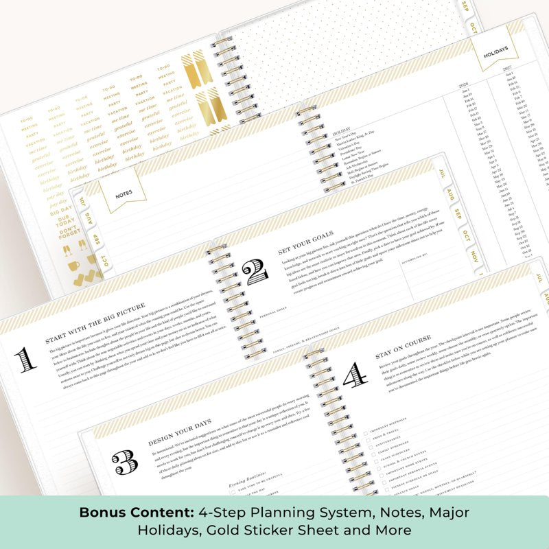 Academic Year Monthly Planner Calendar 2026-2027, 8x10 Inch, Flexible Cover, Wirebound, Laminated Tabs