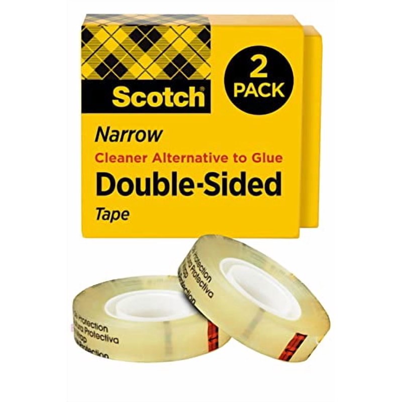 Double-Sided Tape Clear 0.50 x 1296 Inches - Pack of 2 for Mounting & Crafting